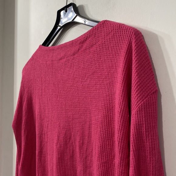 Anthropology Saturday Sunday Long Sleeve Top Oversized in Raspberry/ Pink XS - Picture 5 of 10
